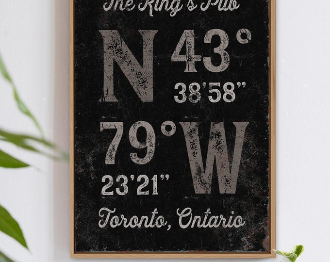 Family Name Coordinates Sign: Personalized Wall Art (Canvas or Aluminum)