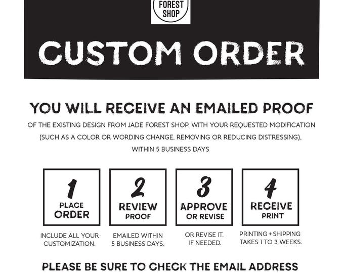 Custom Order for JADE FOREST SHOP {A}