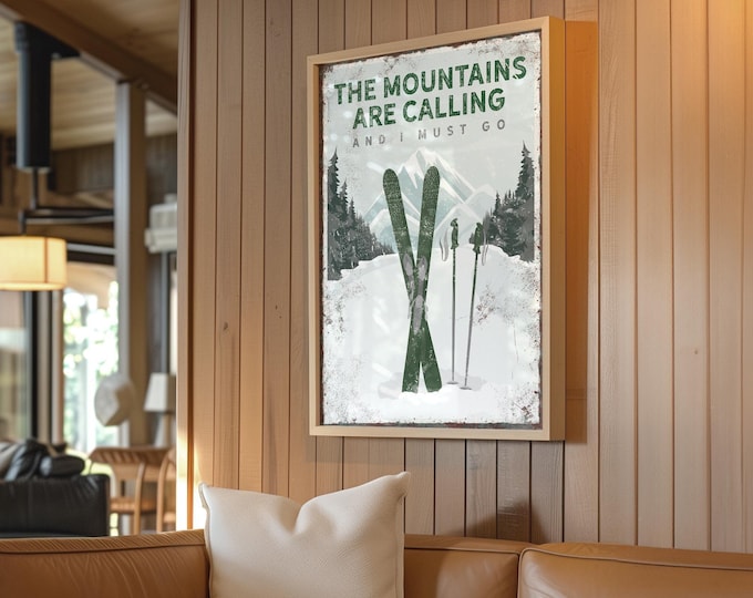 Mountain Wall Art Poster: Custom Ski Gift (Canvas, Paper, or Aluminum)