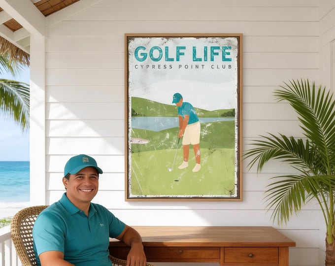 Vintage Golf Sign: Personalized Course Name, Custom Wall Art