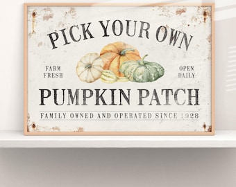 Pumpkin Farm Wall Sign: Custom Vintage Fall Decor - Rustic Farmhouse