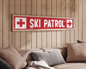 Custom Ski Trail Sign: Personalized Vintage Red Wood Style