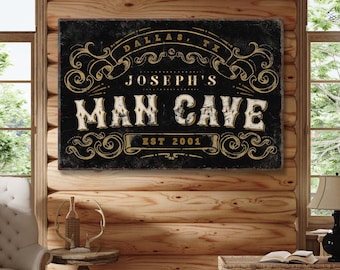 Personalized Man Cave Sign: Custom Basement Bar Wall Decor