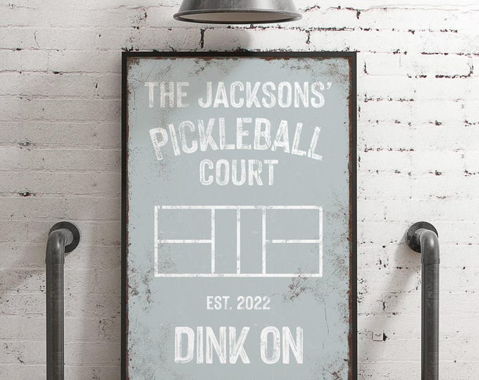 Pickleball Court Wall Art: Personalized Signs (Canvas, Paper, Aluminum)