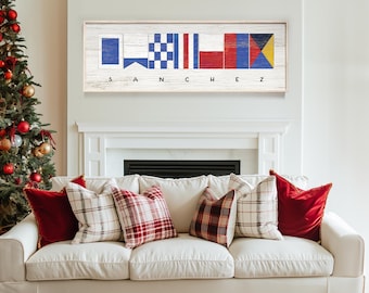 Nautical Flag Name Sign - Personalized Coastal Wall Decor