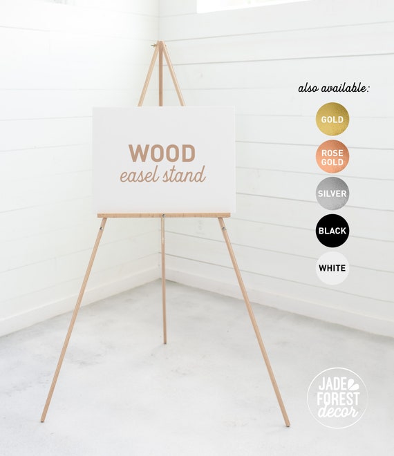 Rose Gold Easel for Wedding Easel Floor Easel Wood Easel Stand for Wedding  Sign Solid Wood Easel, Up to 20lbs, Up to 30 x 40 inches by Lucia and  Luciana