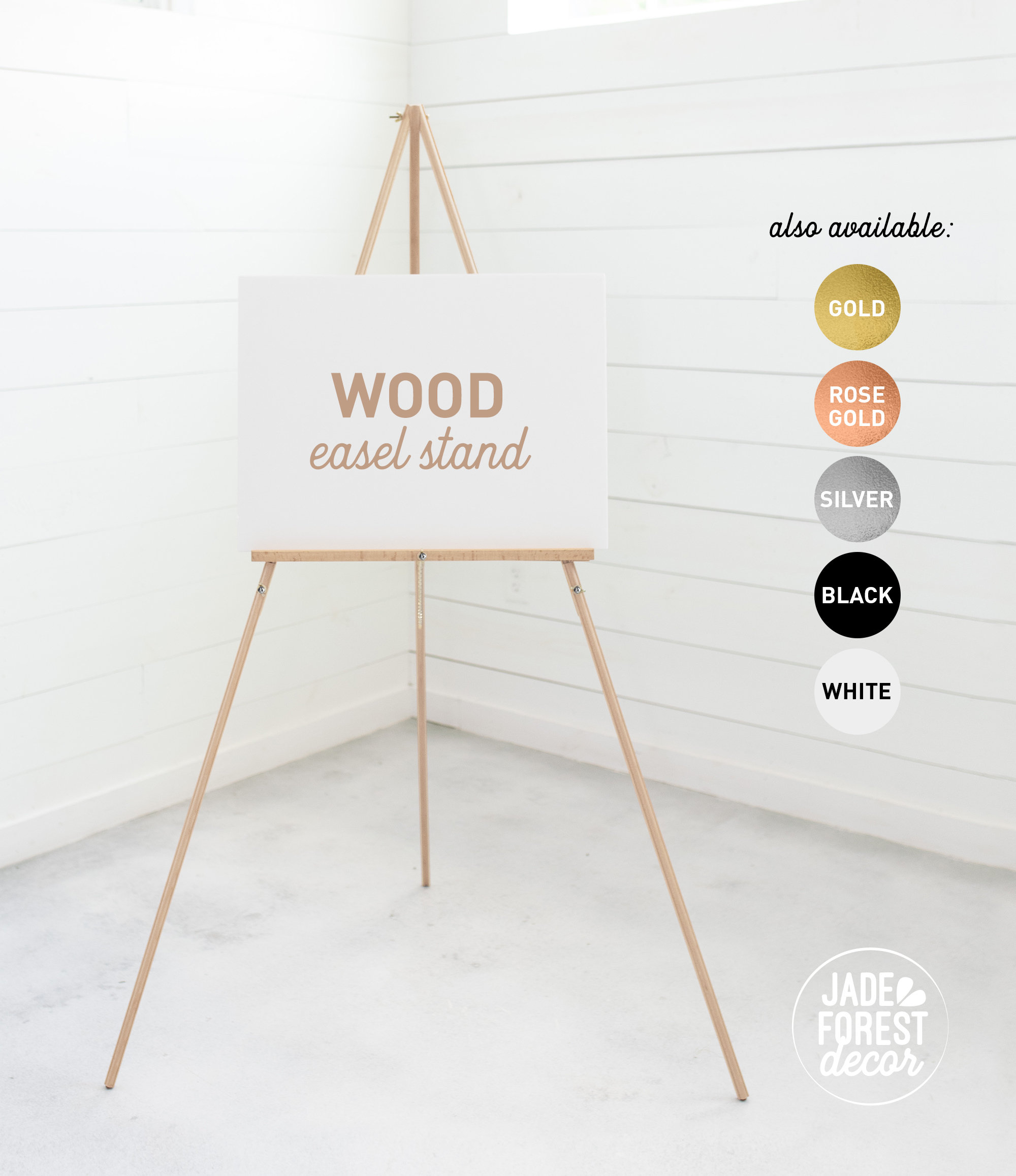 Black Easel for Wedding Sign > Painted Matte Black Floor Easel