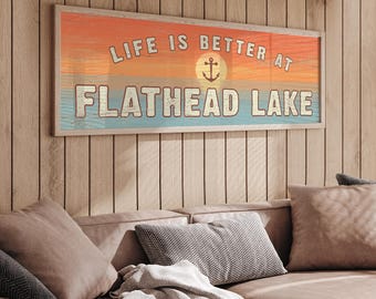Personalized Lake Sign: Coastal Decor - Canvas, Paper, or Aluminum