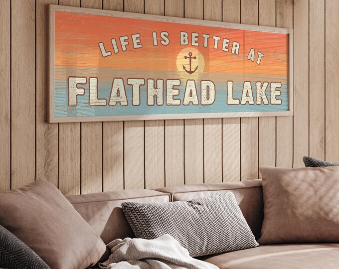 Personalized Lake Sign: Coastal Decor - Canvas, Paper, or Aluminum