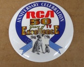 RCA Victor nipper dog pin button 1996 50th annversary celebration