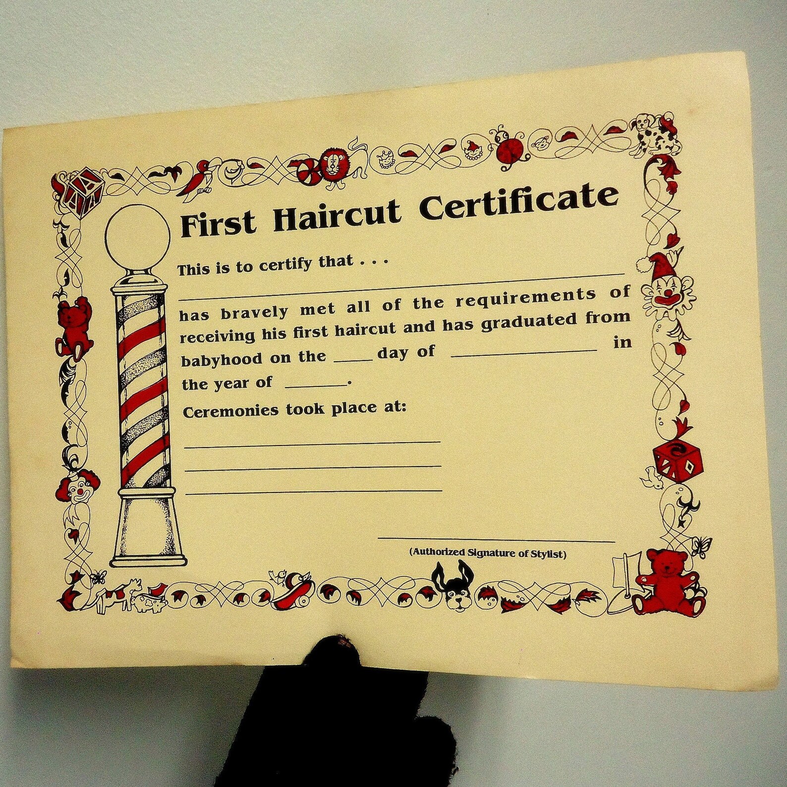 My First Haircut Certificate Vintage Barber Pole Advertising - Etsy