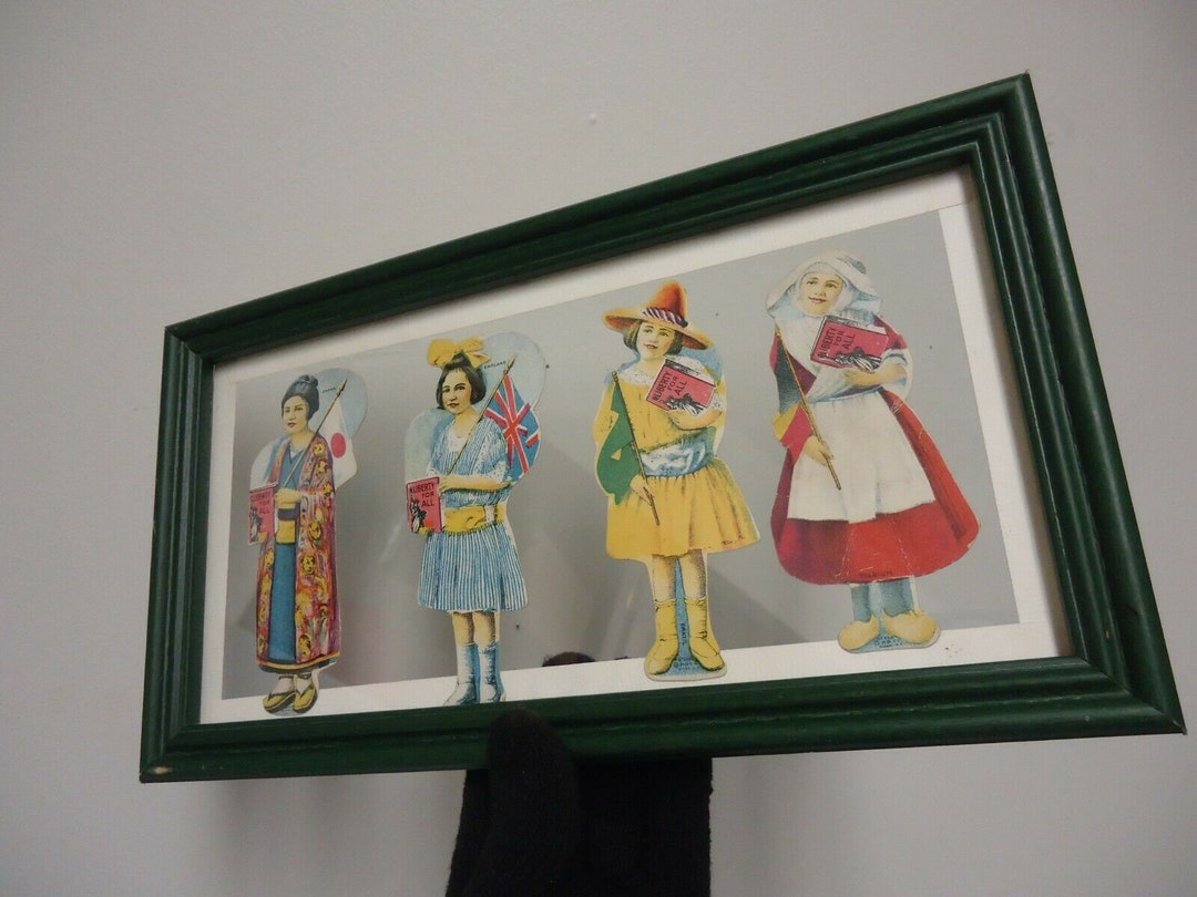 Die Cut Trading Cards Dolls of the Allies Vintage Framed Advertising