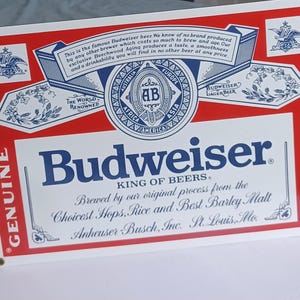 budweiser porcelain sign vintage advertising ande rooney 80s 90s