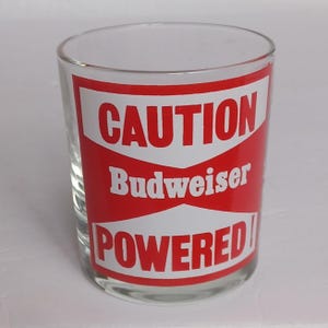 budweiser powered glass tumbler vintage