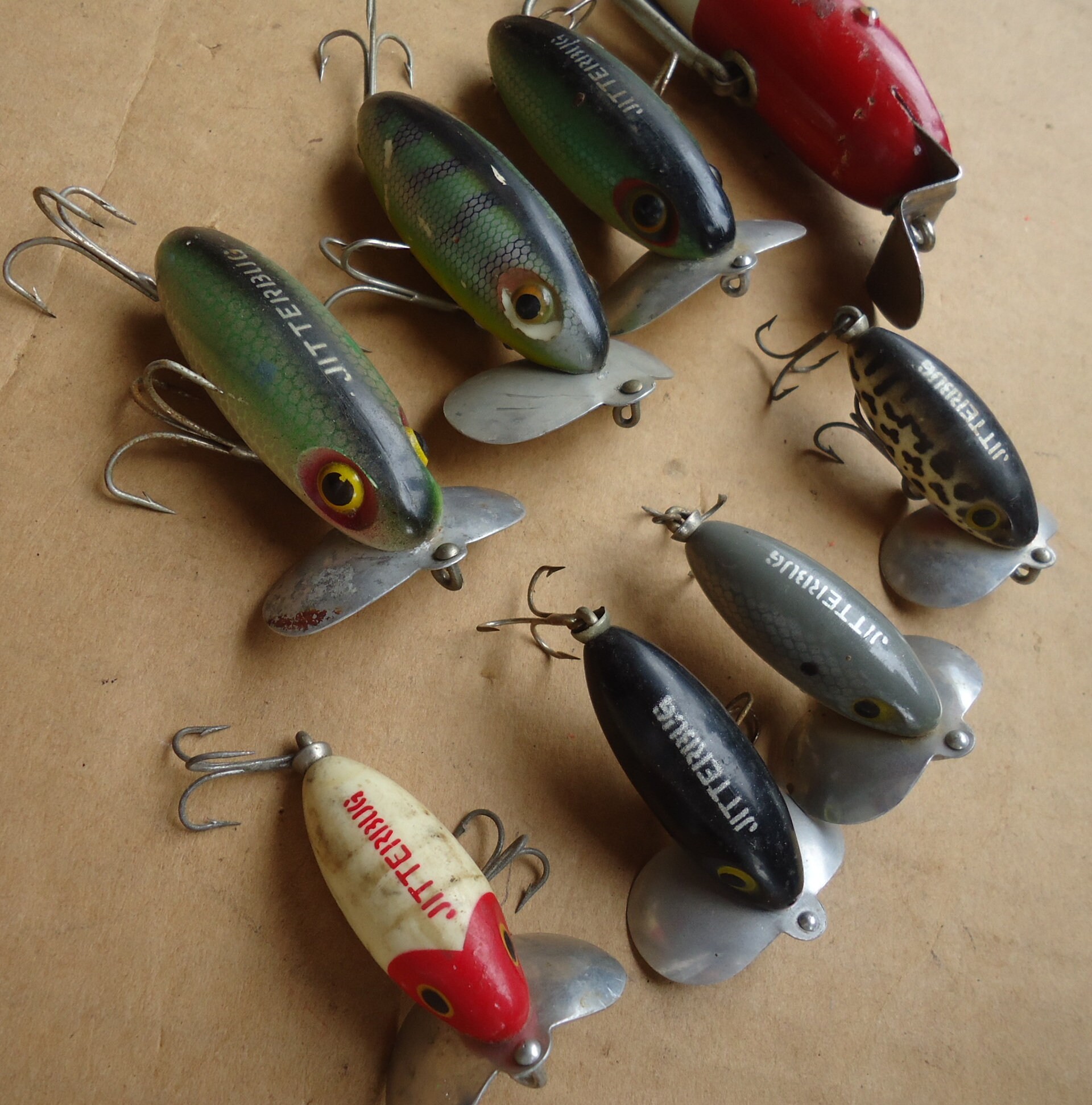 7 Fred Arbogast Jitterbug Fishing Lures Lot1 Unmarked Large Etsy UK