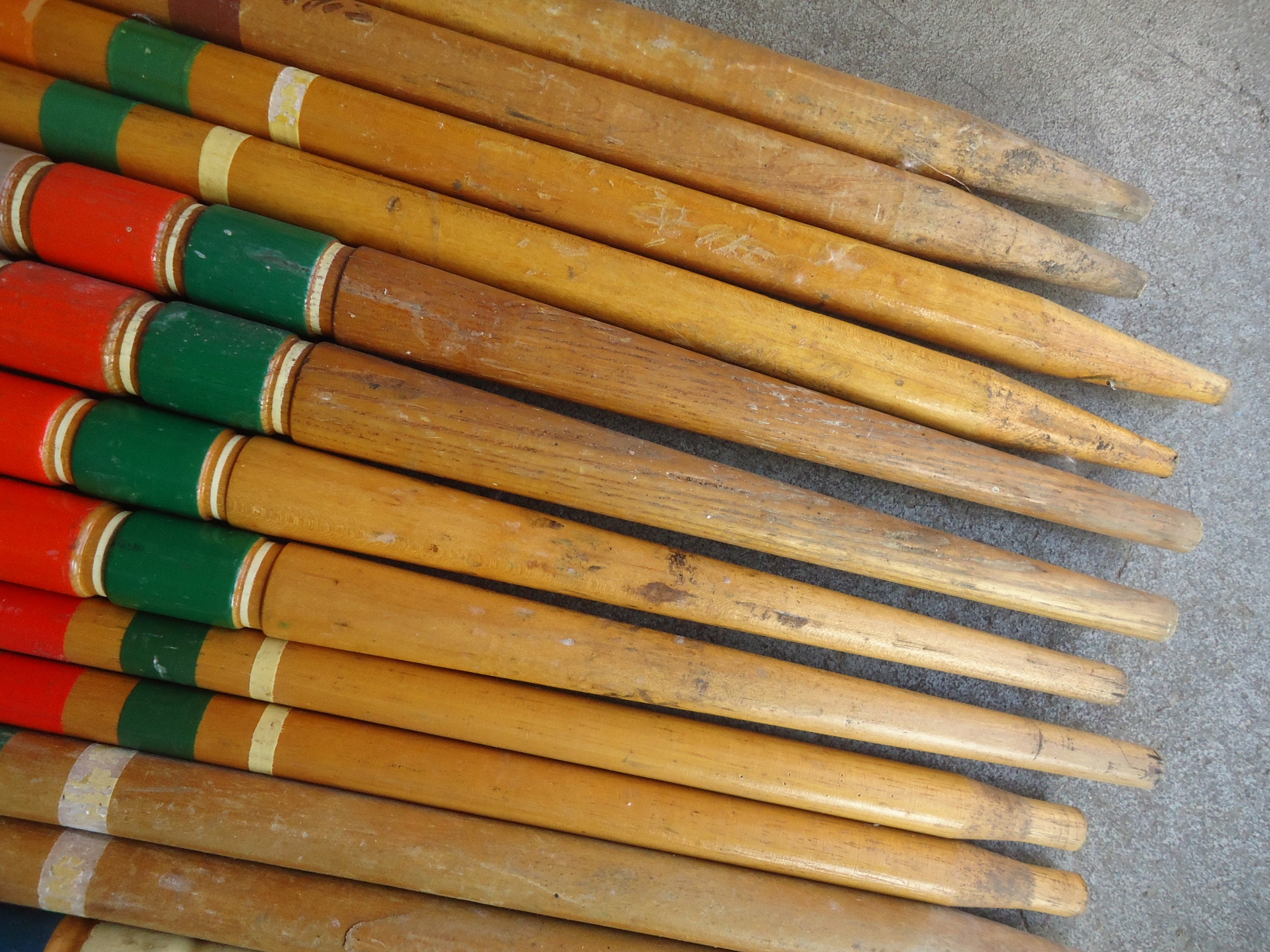 8 Pairs Croquet Stakes Wood Vintage Replacement Sticks/craft Etsy UK