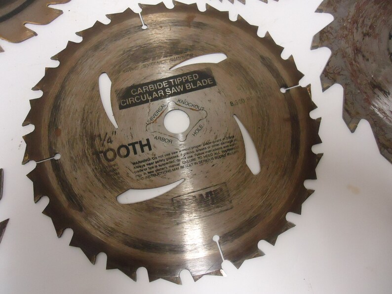 10 vintage circular saw blades lotart painting 7 1/4 diameter Etsy