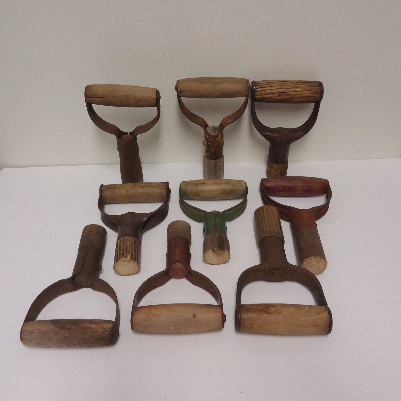 9 vintage shovel handles.garden forks hand tools handles/craft Etsy