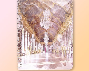 Castlefield Palace Ballroom Versailles Paris Castle Watercolor Spiral Notebook (5.5"x7.25")