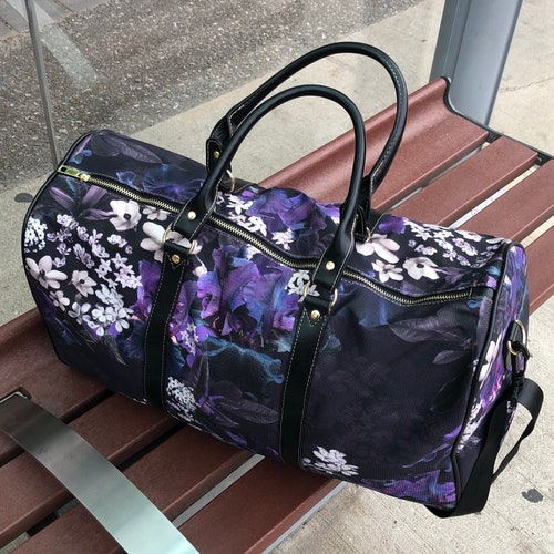 Castlefield Lalia Dark Floral Travel Bag Duffel deals Overnight Gym Bag Pretty Feminine Luggage