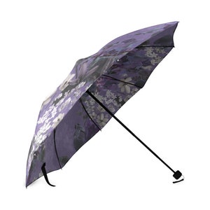 Castlefield Lalia Lilac Floral Flower Pattern Foldable Umbrella image 3