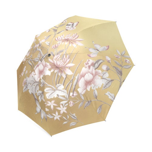 Chinoiserie Gold Floral Umbrella