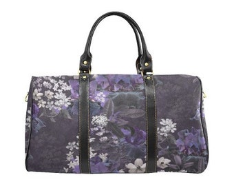 Castlefield Lalia Dark Floral Travel Bag Duffel Overnight Gym Bag Pretty Feminine Luggage