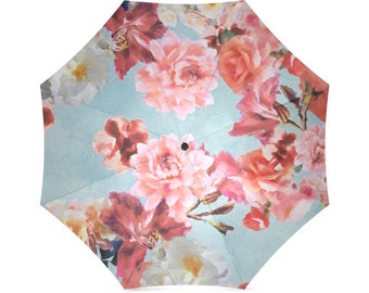Castlefield Sunny Floral Flower Design Foldable Umbrella
