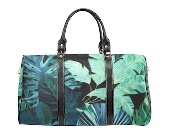 Castlefield Tropical Leaf Travel Bag Duffel Overnight Gym Bag Pretty Feminine Luggage