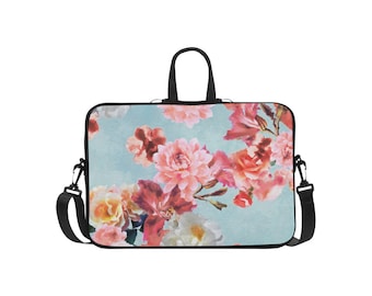 Castlefield Design Sunny Floral Pattern 17" 15" 13" 11" Laptop Bag Computer Bag Laptop Sleeve