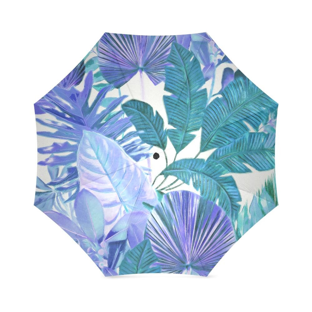 Tropical Leaf Blue Umbrella