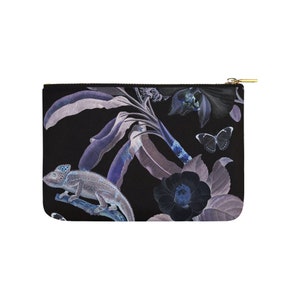 Castlefield Camaleo Tropical Jungle Chameleon Butterflies Orchid Floral Toiletries Bag Makeup Bag Accessories Pouch Melanin Dark Skin Beauty image 1