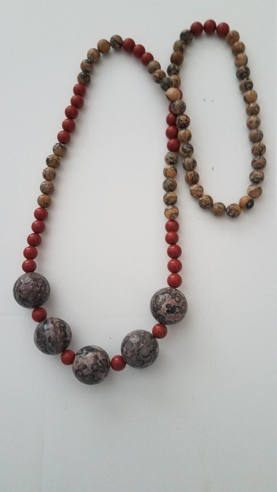 Red and Multi Colored Jasper Necklace.