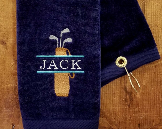 Custom Golf Towels Personalized, Monogram Golf Towel, Personalized Golf Towel, Golf Gifts for Men, Golf Gifts for Women, Towels with Names