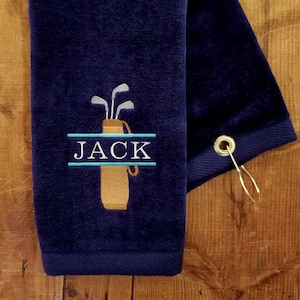 Personalized Golf Towel: Embroidered Cotton Velour, Golf Gift