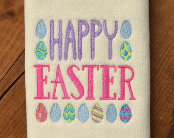 Easter Towels, Embroidered Hand Towel, Happy Easter Towels, Bathroom Towels, Decorative Towels