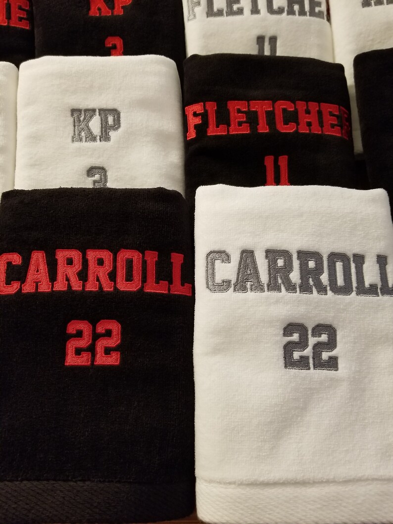 Embroidered Towels Custom Sports Hand Towel With Name and Etsy