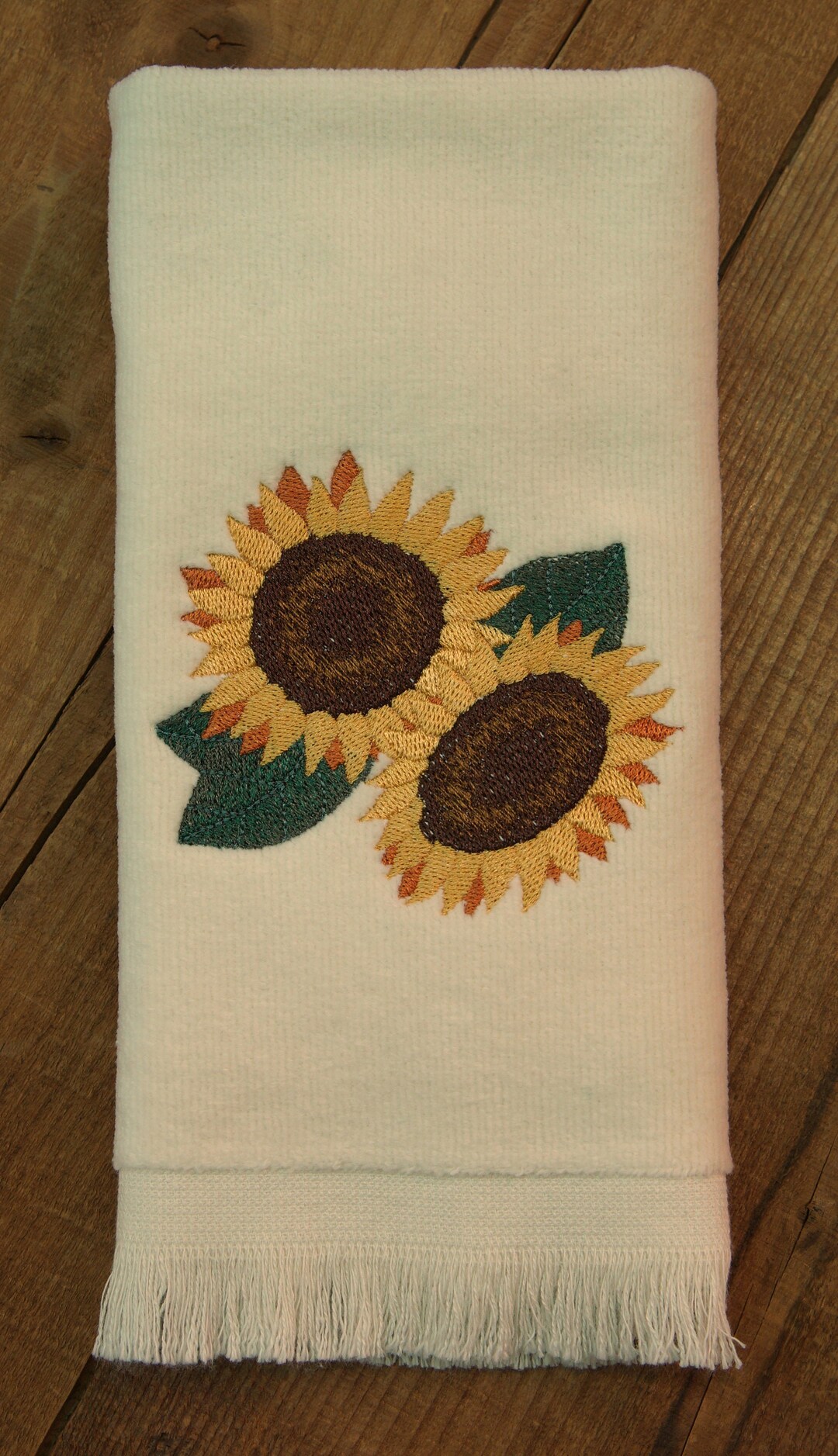 Embroidered Towels, Sunflower Embroidered Hand Towel or Fingertip Towel