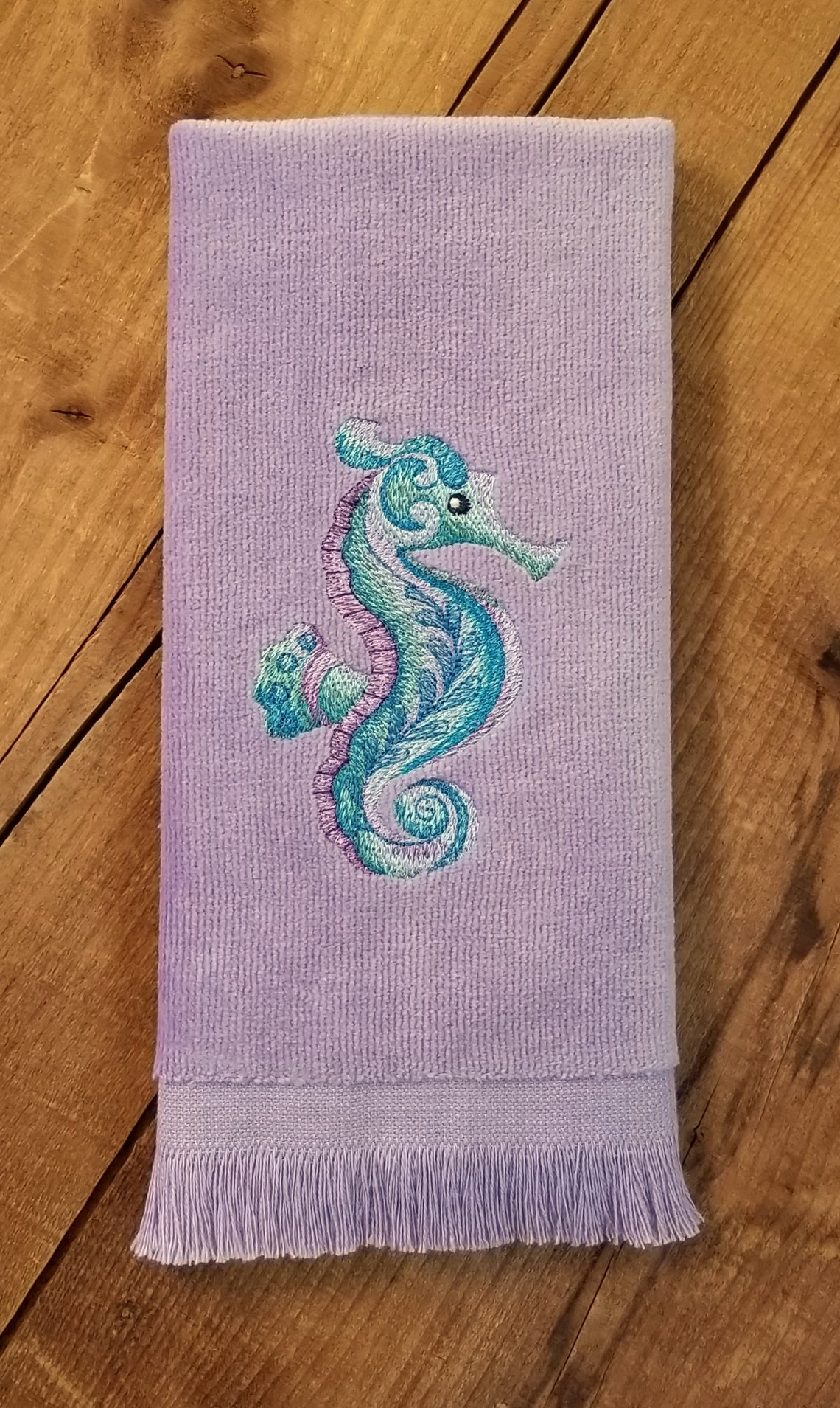Toallas bordadas acuarela de caballito de mar bordado toallas | Etsy