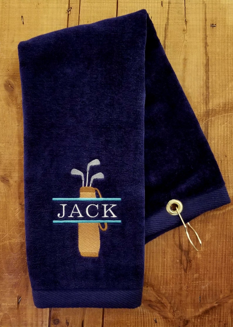 Custom Golf Towels Personalized, Monogram Golf Towel, Personalized Golf Towel, Golf Gifts for Men, Golf Gifts for Women, Towels with Names image 1