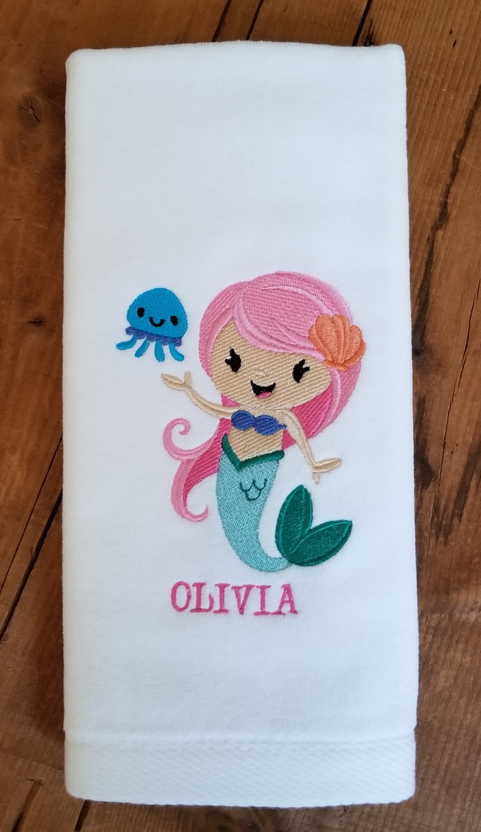 Hot Pink Mermaid Hand Towel Etsy