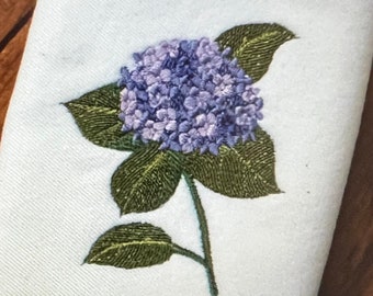 Embroidered Towels, Hydrangea Embroidered Hand Towel or Fingertip Towel