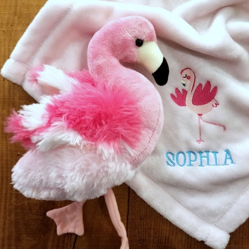 Baby Blanket With Plush Stuffed Animal Flamingo Cuddle Set Etsy