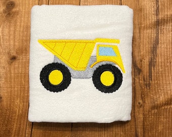 Dump Truck Embroidered Hand Towel