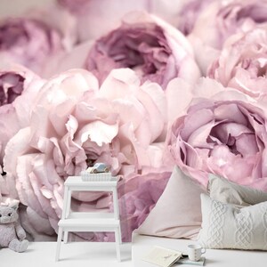 The Peony Garden Wall Mural, Peony Roses Flowers Wallpaper, Floral ...
