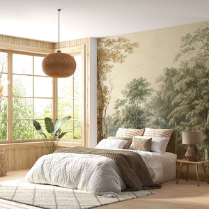 Vintage Scenic Wall Mural, Vintage Forest Scene Wall Mural, Vintage ...