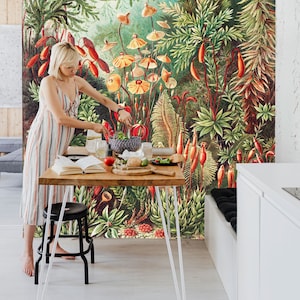 Muscinae Moss Art Forms by Ernst Haeckel Wall Mural, Vintage Painted Wallpaper, Tropical Wallpaper, Nursery and room décor, Wall art