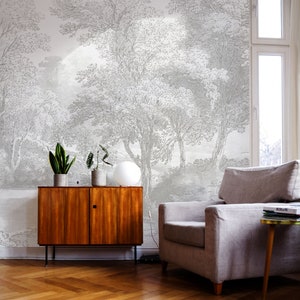 Vintage Landscape Wall Mural, Scenic Wall Mural, Vintage Rural Wallpaper, Wall décor, Nursery and room décor, Wall art