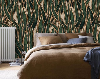 The Green Leaves of Summer Wall Mural, Vintage Wallpaper, Greenery Wallpaper, Green and Cream Floral Wallpaper, Nursery décor