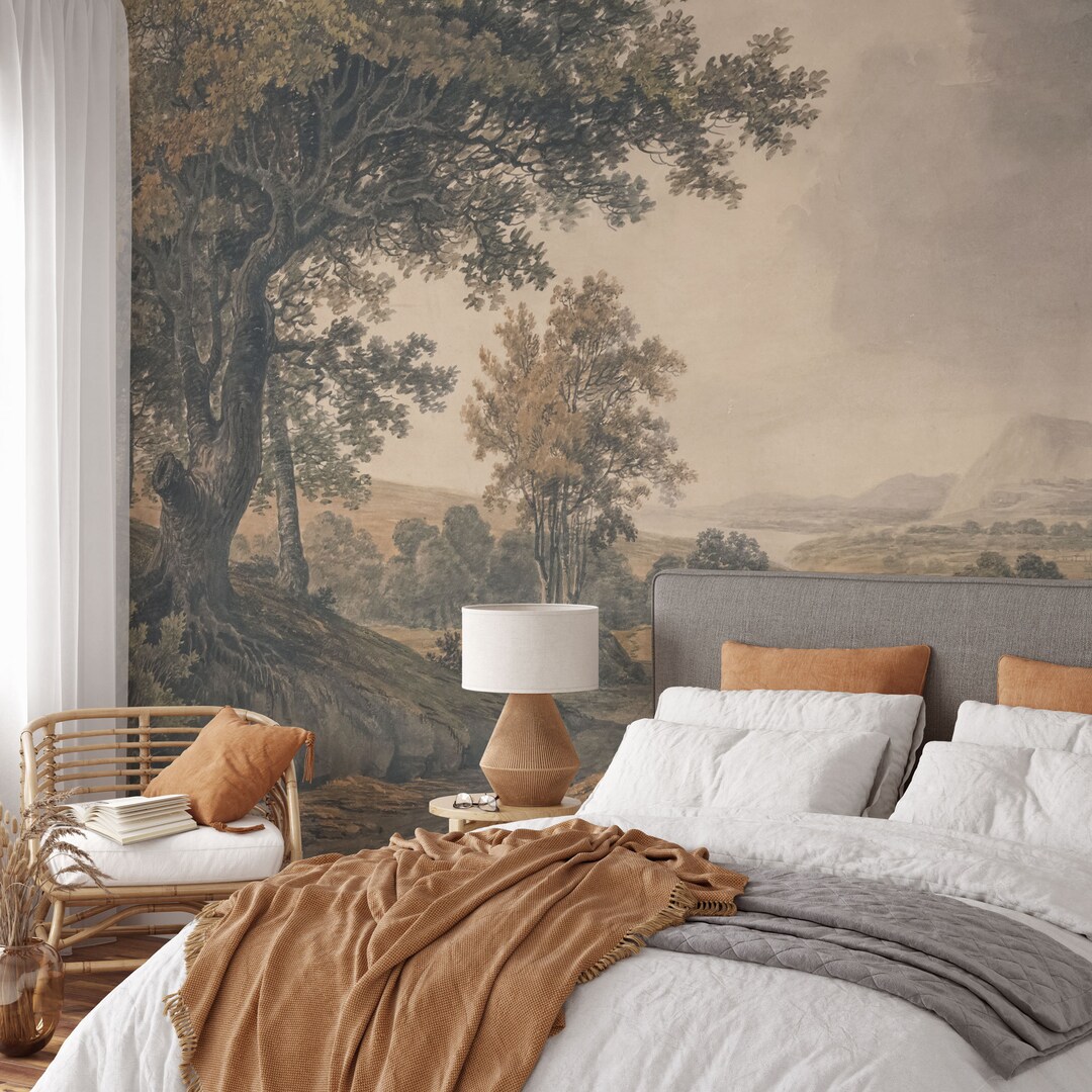 Panorama Mozzafiato, Vintage Scenic Wall Mural, Vintage Landscape Wall ...